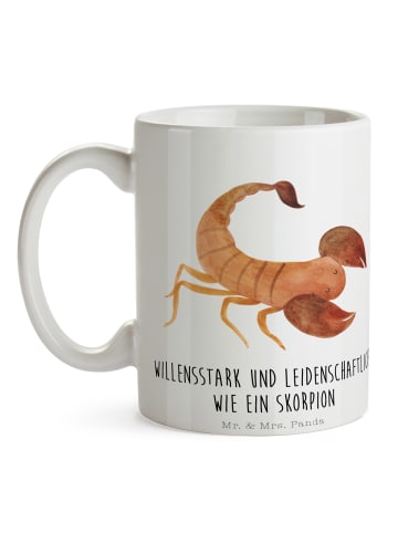 Mr. & Mrs. Panda Tasse Sternzeichen Skorpion mit Spruch in Weiß