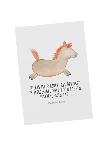 Mr. & Mrs. Panda Grußkarte Pferd Springen mit Spruch in Weiß