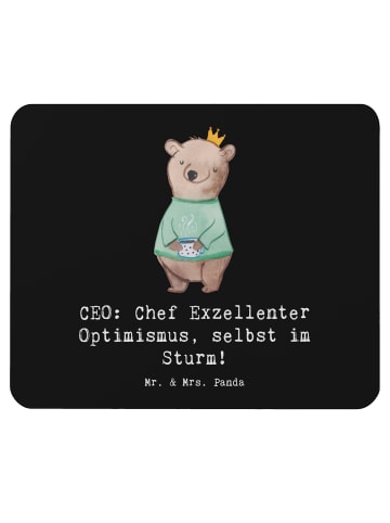 Mr. & Mrs. Panda Mauspad ZeichenO Optimismus mit Spruch in Schwarz
