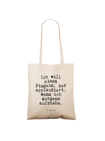 Mr. & Mrs. Panda Schultertasche Ich will einen Pinguin,... mit S... in Creme