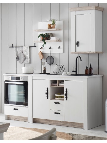 Furn.Design Küche in weiß Pinie Landhaus 191 cm 4-teilig, Küchenschrank Set mit Soft-Close