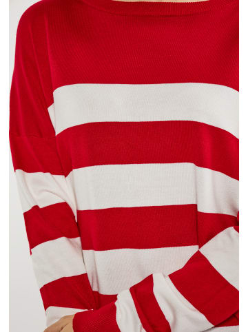 SANIKA Pullover in Rot Weiss