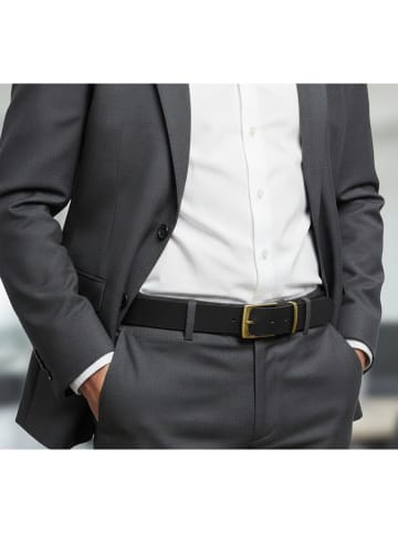 FRONHOFER Ledergürtel Messing in Dunkelbraun