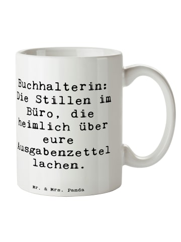 Mr. & Mrs. Panda Becher Spruch Buchhalterin Humor mit Spruch in Weiß