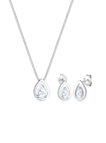 Elli Schmuckset 925 Sterling Silber Tropfen in Silber