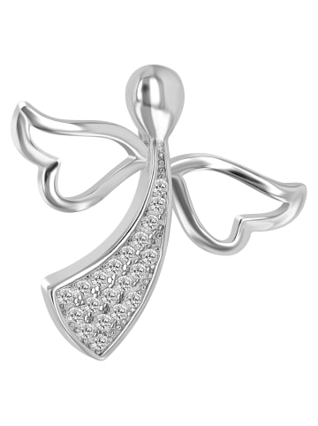 Adeliás Damen Anhänger – Engelanhänger aus 925 Silber mit Zirkonia in silber