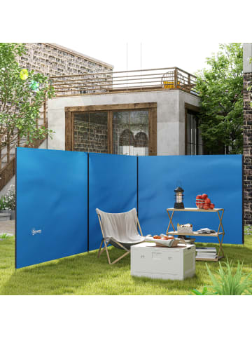 Outsunny Strandwindschutz,540cm x 150cm,blau