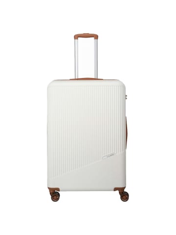 travelite Bali - 4-Rollen-Trolley L 77 cm (weiß/cognac) in weiß/cognac