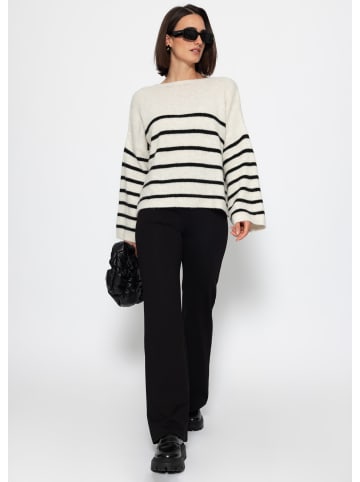 SASSYCLASSY Pullover mit tiefem Rückenausschnitt in Offwhite