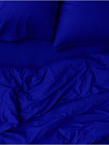 Erlich Textil  Cotton Select Spannbettlaken aus Bio-Baumwolle - Fadendichte 200 in knallblau