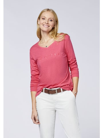 Polo Sylt T-Shirt im Label-Design in Pink