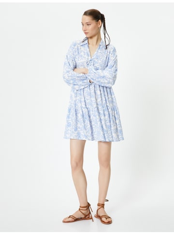 KOTON Kleid in Blau Gemustert