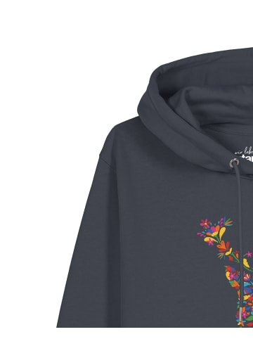 wat? Apparel Sweatshirt Floral Deer in India Ink Grey