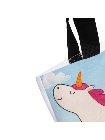 Mr. & Mrs. Panda Tasche Einhorn Yoga Design mit Spruch in Weiß