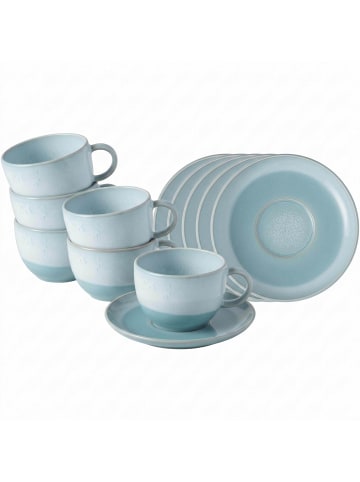 like. by Villeroy & Boch 6er Set Kaffeetassen mit Untertassen Perlemor Aqua 190 ml blau in blau