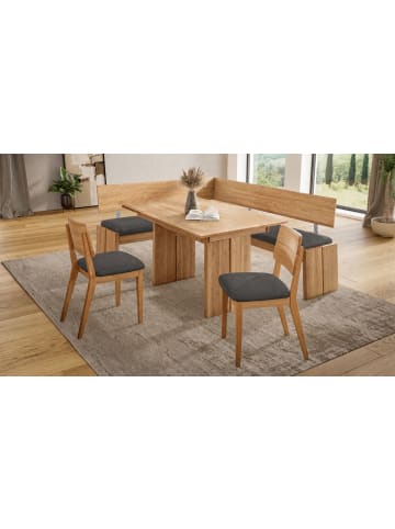 58 aufm Kessel ECKBANKGRUPPE Modern Dani 3 für 7 Personen Massivholz Wildeiche/Grau