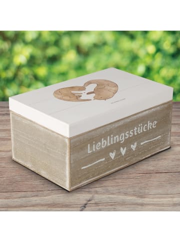 Mr. & Mrs. Panda truhe holz Otter Herz ohne Spruch in Weiß