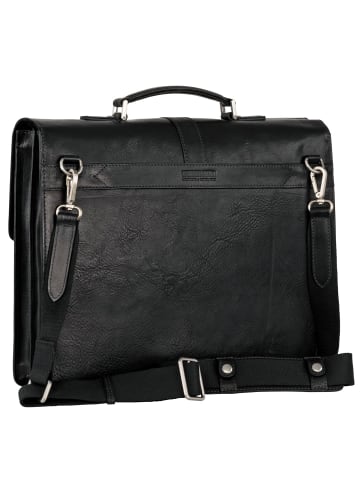 Leonhard Heyden Bergamo Aktentasche Leder 40 cm Laptopfach in schwarz