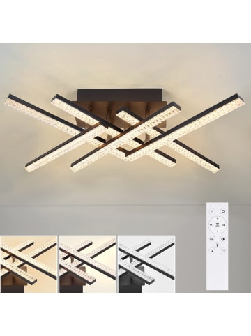 ZMH LED Deckenleuchte in Schwarz Dimmbar Modern 36W Kristall L 52cm