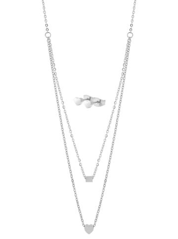 Adeliás Damen Halskette aus Edelstahl 45+5 in silber