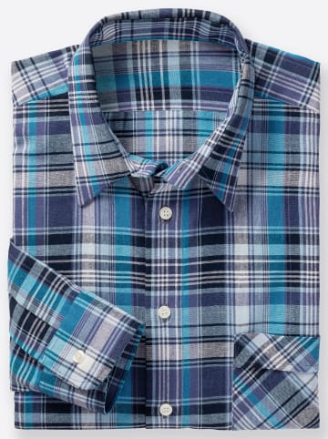 WITT WEIDEN Langarm-Hemd in blau-kariert