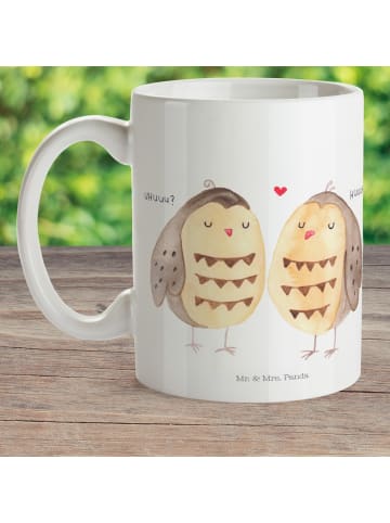 Mr. & Mrs. Panda Plastikbecher Eulen Liebe ohne Spruch in Weiß