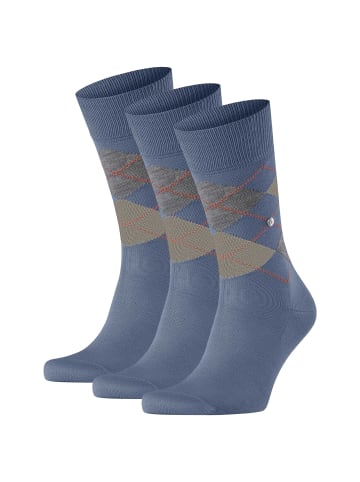 Burlington Socken 3er Pack in Blau/Grau