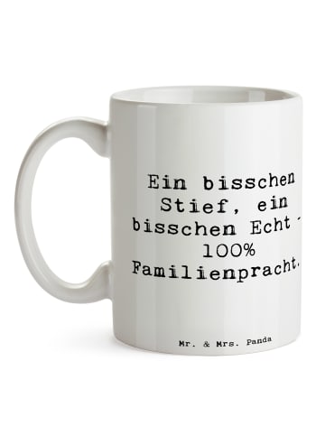Mr. & Mrs. Panda Tasse Liebe Stiefenkel mit Spruch in Weiß