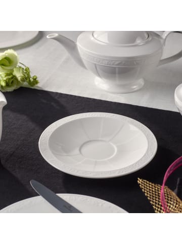 Villeroy & Boch 6er Set Cappuccinotassen mit Untertassen White Pearl 310 ml in weiß