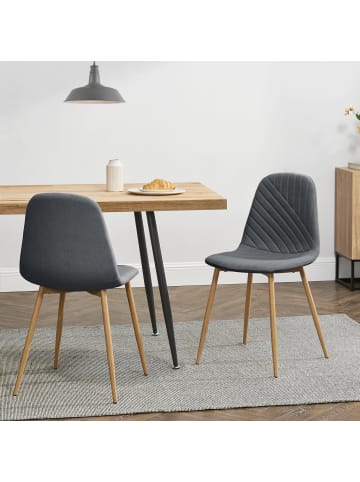 en.casa Esszimmerstuhl Köfering 2er Set in Grau (H)87cm (B)44cm (T)51cm