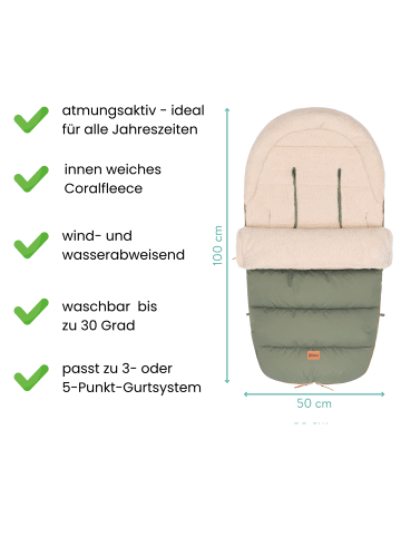 fillikid Winterfußsack Atlas Teddy Exklusiv in Salbei