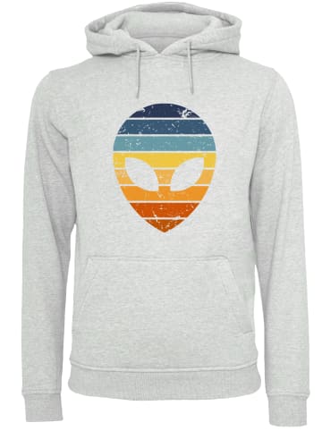 F4NT4STIC Hoodie Alien Sonnenuntergang Retro in grau meliert