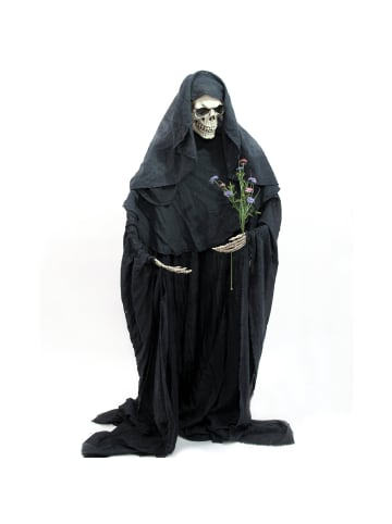 SATISFIRE Halloween formbare Figur Skelett in schwarz - Höhe: 160cm