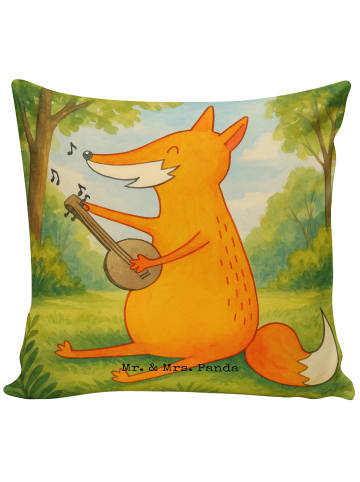 Mr. & Mrs. Panda Sofakissen Fuchs Gitarre Design ohne Spruch in Weiß