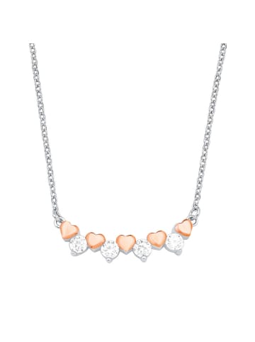 Amor Kette mit Anhänger Silber 925, rhodiniert+rosévergoldet in Bicolor