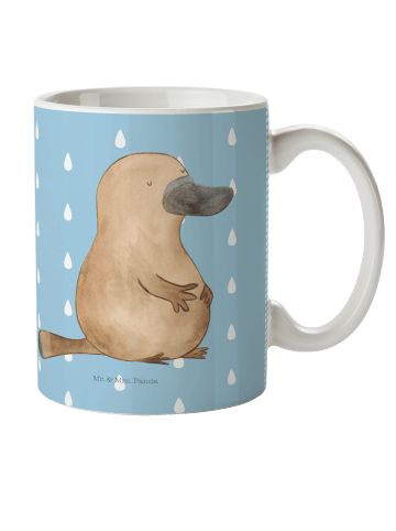 Mr. & Mrs. Panda Kindertasse Schnabeltier Mut ohne Spruch in Blau Pastell