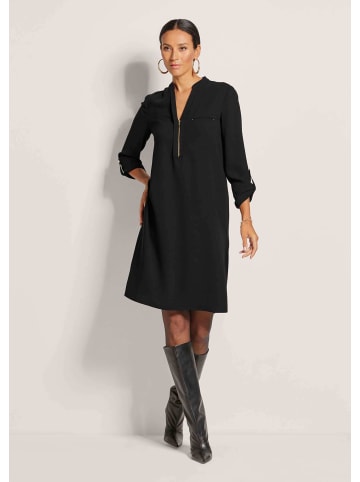 MADELEINE Shirtkleid mit Rundhals mit V-Schlitz in schwarz