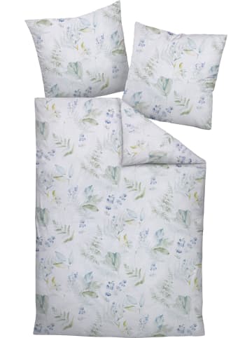 Janine Mako-Satin Bettwäsche in blau-grün