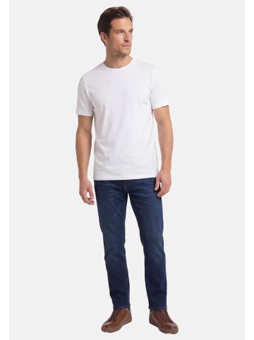 Redmond T-Shirt Basic in Weiß / blau
