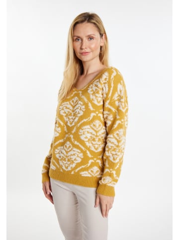 Usha Strickpullover in Curry Mehrfarbig