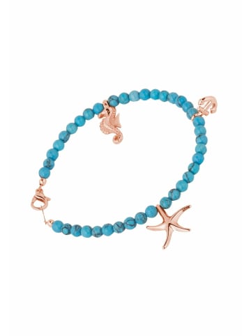 Gemshine Armband Maritim Nautics Türkis in rose gold coloured