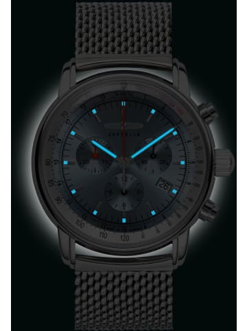 Zeppelin Uhr in Hellblau