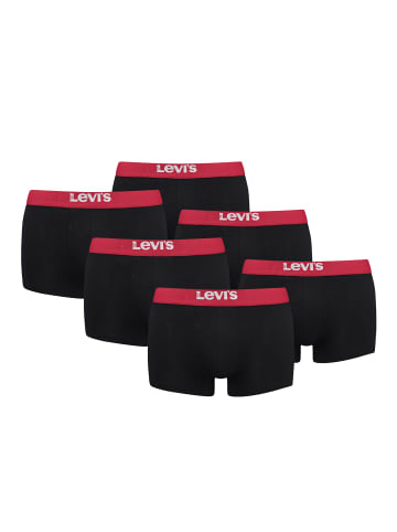 Levi´s Boxershorts LEVIS MEN SOLID BASIC TRUNK ORGANIC CO 6er Pack in Black/Red
