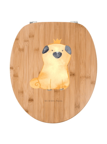 Mr. & Mrs. Panda WC Brille Mops Krone ohne Spruch in Braun