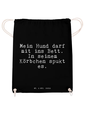 Mr. & Mrs. Panda Sportbeutel Mein Hund darf mit... mit Spruch in Schwarz