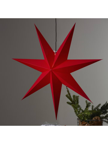 STAR Trading Papierstern Leuchte Rozen, groß, rot, Ø 100cm in Silber