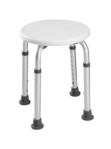 tectake Aluminium-Badezimmerhocker, 31 x 36 - 54 cm, mit Teleskopbeinen