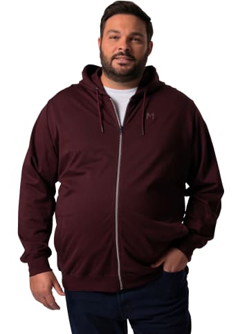 Men Plus Sweatjacke in dunkel weinrot