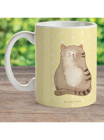 Mr. & Mrs. Panda Becher Katze Sitzen ohne Spruch in Gelb Pastell