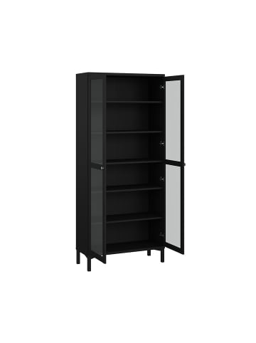 ebuy24 Vitrinenschrank Roma Schwarz 89 x 37 cm